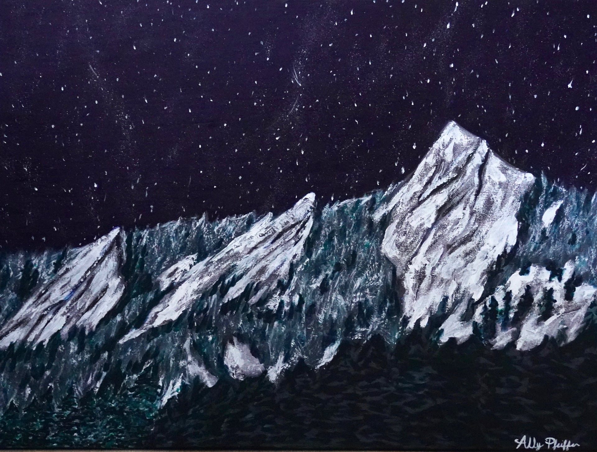 Print of 'Boulder Flatirons at Midnight'