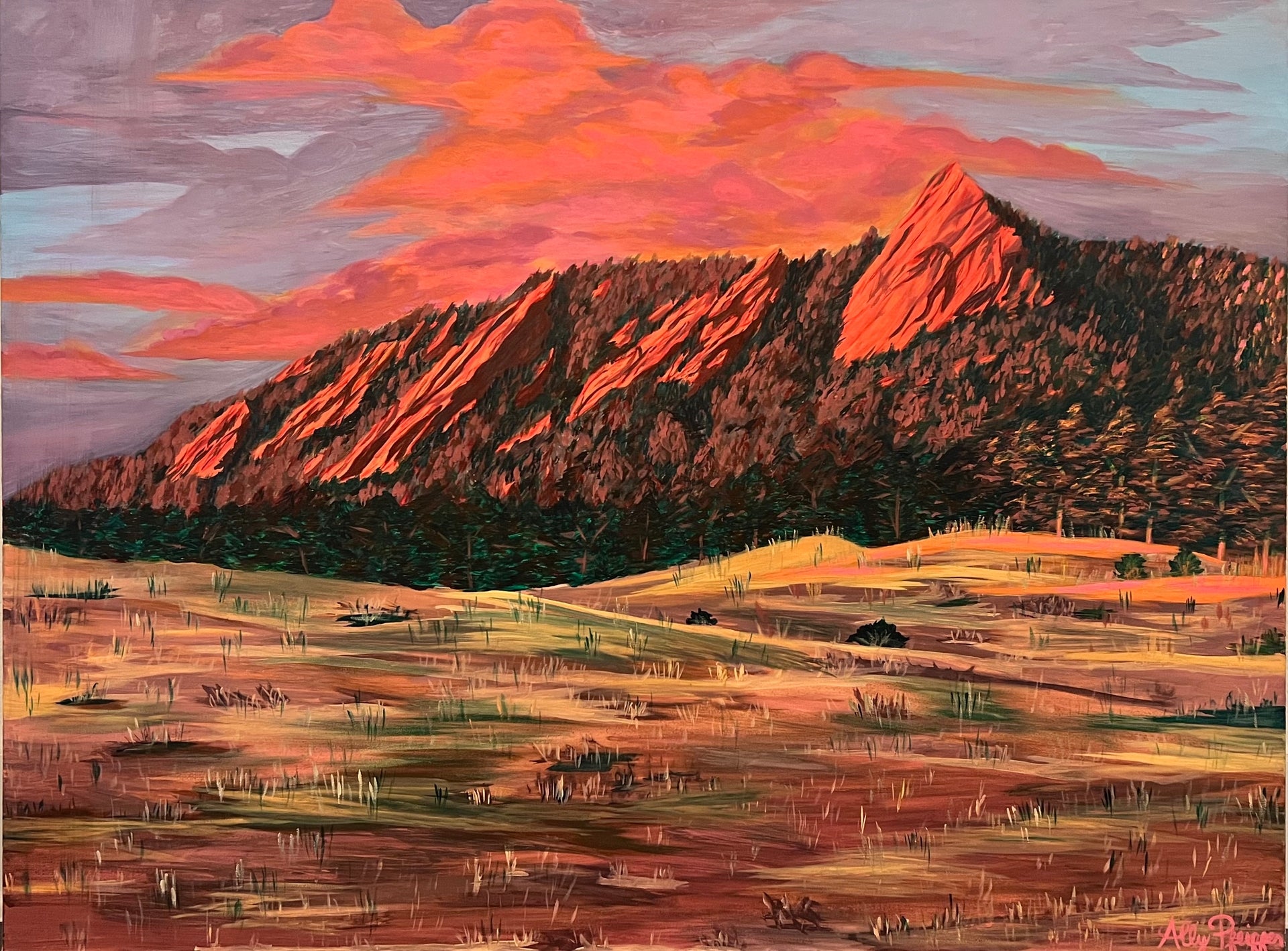 Print of 'Boulder Flatirons at Sunrise'